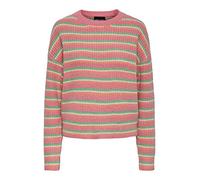 PIECES Women's Pcbina LS O-Neck Knit Bc Jumper, Absinthe Green/Stripes: cdan-desf-mrng, XS