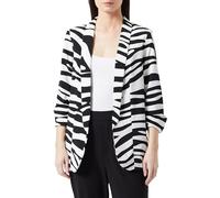 PIECES Women's Pcboss 3/4 Printed Blazer Noos, Cloud Dancer: Zebra, 18