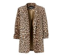 PIECES Women's Pcbosella 3/4 Printed Blazer Noos, Natural/AOP: Leo, 12