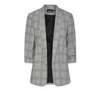 PIECES Women's Pcboss 3/4 Printed Blazer Noos, Black/AOP: Check, 18