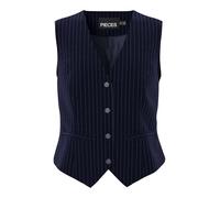 PIECES Women's Pcbozzy Vest Noos Pinstripe Exp BC Suit Vest, Sky Captain/Aop:pinstripe, S