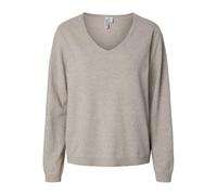 PIECES Womens Pcbree Ls V-Neck Knit Noos Bc, Crockery, M UK