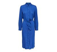 PIECES Women's Pccammie LS Midi Shirt Dress Noos Bc, Mazarin Blue, S