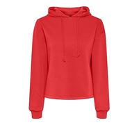 PIECES Women's Pcchilli LS Hoodie Noos Bc Sweatshirt, Red (Poppy red), L