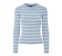 PIECES Women's Pccrista Ls O-Neck Knit Noos Bc Jumper, Cashmere Blue, M