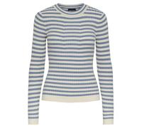 PIECES Women's Pccrista LS O-Neck Knit Noos Bc Jumper, Faded Denim 1, S
