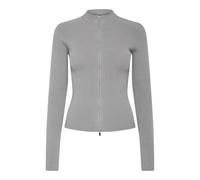 PIECES Women's Pccrista LS Zip Knit Cardigan Noos BC Cardigans, Ultimate Grey, XS