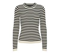 Pieces Women's Pccrista O-neck Knit Noos Bc Pullover Sweater, Black/Stripes:with Birch Stripes M, M UK