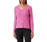 PIECES Women's Pcellen LS V-Neck Knit Noos Bc Sweater, Radiant Orchid, XL