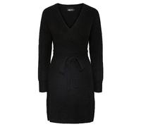 PIECES Women's Pcellen LS Wrap Knit Dress Noos Bc, Black, M