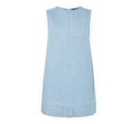 PIECES Women's Pcflora Sl Mini Denim Dress Noos, Cloud Dancer, L