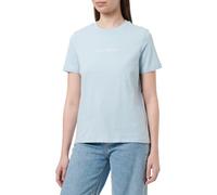 PIECES Women's Pcfria SS Embrodery Tee T-Shirt, Angel Falls/Print: Enjoy The Now, Large