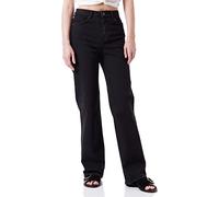 PIECES Women's Pcholly Hw Wide Jeans BLC Noos Bc Pants, Black Denim, 27W x 30L