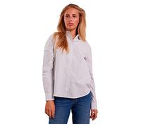 PIECES Women's Pcirena Ls Oxford Shirt Noos Blouse, Multicolour (Bright White Stripes: Kentucky Blue), L
