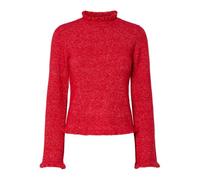 PIECES Women's Pcjasmijn Ls High Neck Knit, Goji Berry, S