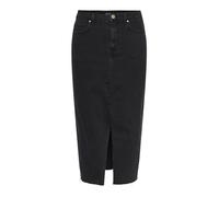 PIECES Womens Pcjessie Hw Midi Noos Exp Denim Skirt, Black, M UK