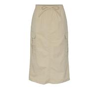 PIECES Women's Pcjill Cargo Hw Midi Skirt, White Pepper, XL