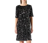 PIECES Women's Pckam Ss Dress, Black/Detail:Silver, M