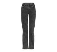 PIECES Women's Pckelly Mw Straight Jeans Dg202 Noos, Dark Grey Denim, 30W x 30L