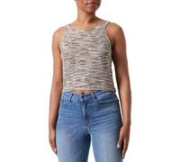 PIECES Women's Pckera Sl Cropped Knit Top, Birch/Detail:004 Multi Clr Yarn, L
