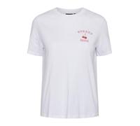 PIECES Women's Pckilana SS Printed BC T-Shirt, Bright White/Print: Cherry Bomb, S
