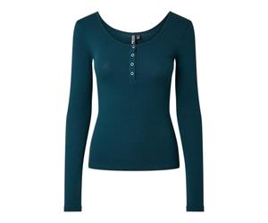 PIECES Women's Pckitte Ls Top Noos Bc Long Sleeve Shirt, Reflecting Pond, L
