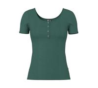 Organic Cotton Buttoned T-Shirt green + charcoal