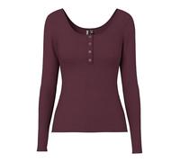 PIECES Women's Pckitte Ls Top Noos Bc Plain Colours, Jersey, Long Sleeves, Normal, Wine red, XS