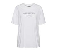 PIECES Women's Pckitty SS Printed Tee BC T-Shirt, Bright White/Print: Front Print, M