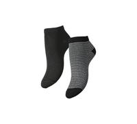 Pieces Women's Pclaura Ankle Socks 2-Pack Bc Noos Glitter, Black, One Size (Pack of 2)