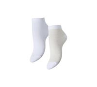 Pieces Women's Pclaura Ankle Socks 2-Pack Bc Noos Glitter, Bright White, One Size (Pack of 2)