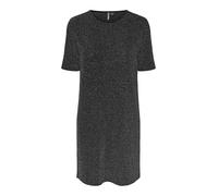 PIECES Women's Pclina Ss O-Neck Short Dress Mm mini, Black, L
