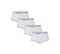PIECES Women's Pclogo Lady 4 Pack Solid Noos Bc Boxer Shorts, Bright White, S