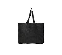 PIECES Women Pcloma Straw Shopper Bag, Black, Keine Angabe