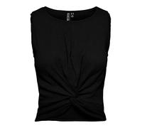 PIECES Women's Pcluna Sl Knot Top Sa Bc, Black, Large