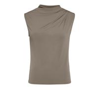 PIECES Women's Pcmadison SL Draped Noos BC Top, Taupe Gray, S