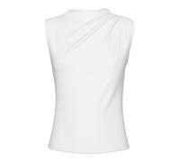 PIECES Women's Pcmadison Sl Draped Top Noos Bc, Cloud Dancer, S