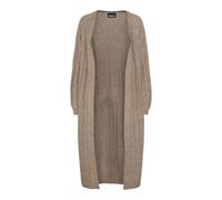 PIECES Women's Pcmaggy Ls Long Knit Cardigan Noos Bc Sweater, Taupe Gray, XL