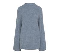 PIECES Women's Pcmala LS Highneck Knit Noos BC Knitted Jumper, Faded Denim, L