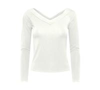 PIECES Women's Pcmaliva LS Off Shoulder V-Neck Top Noos T-Shirt, Bright White, S