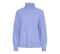 PIECES Women's Pcmalou LS Roll Neck Knit Noos BC Knitted Jumper, Hydrangea, M