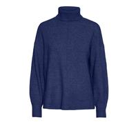 PIECES Women's Pcmalou Ls Rollneck Knit Noos Bc Jumper, Bellwether Blue, L