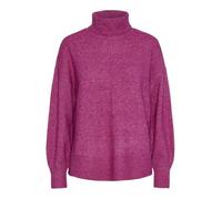 PIECES Women's Pcmalou LS Rollneck Knit Noos Bc Jumper, Festival Fuchsia/Detail: Melange, M