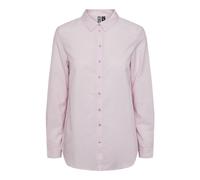 PIECES Women's Pcmarly LS Shirt Blouse, Pastel Lavender/Stripes: Bright White, L