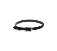 PIECES Women's Pcnalis Suede Jeans Belt Leather, Black/Detail: Gold Trim, 80
