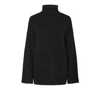 PIECES Women's Pcnancy Ls Loose Roll Neck Knit Noos Bc Pullover Sweater, Black, L