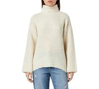 PIECES Women's Pcnatherine Ls High Neck Knit Bc Sweaters, Birch/Detail: mélange, L