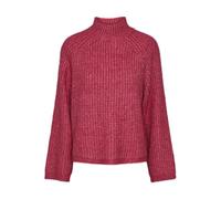 PIECES Women's Pcnell Ls High Neck Knit Noos Jumper, Beetroot Purple, XS