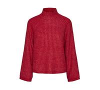 PIECES Women's Pcnell Ls High Neck Knit Noos Jumper, Bittersweet, M