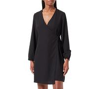 PIECES Women's Pcnessa Ls Wrap Dress Noos, Black, XS
